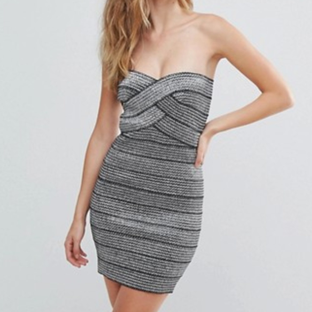 Silver Strapless Dress